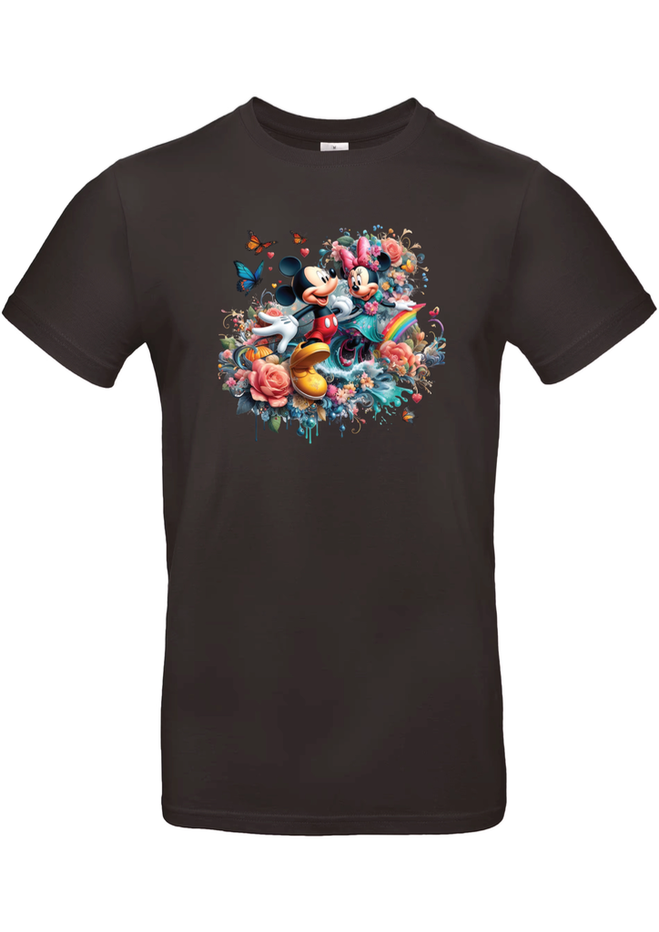 T-Shirt B&C E190 - I06 - Mickey & Minnie Fleurs