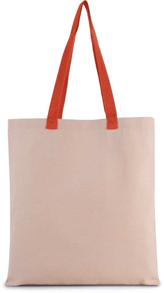 Sac shopping plat en toile avec poignées contrastées