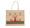 Sac shopping avec motifs de Noël - Natural / Cherry Red