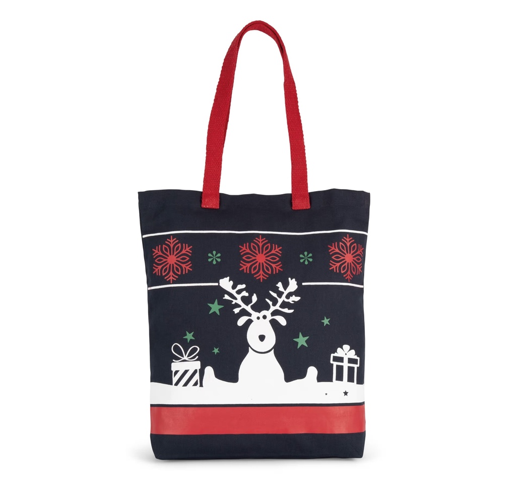 Sac shopping avec motifs de Noël - Night Navy