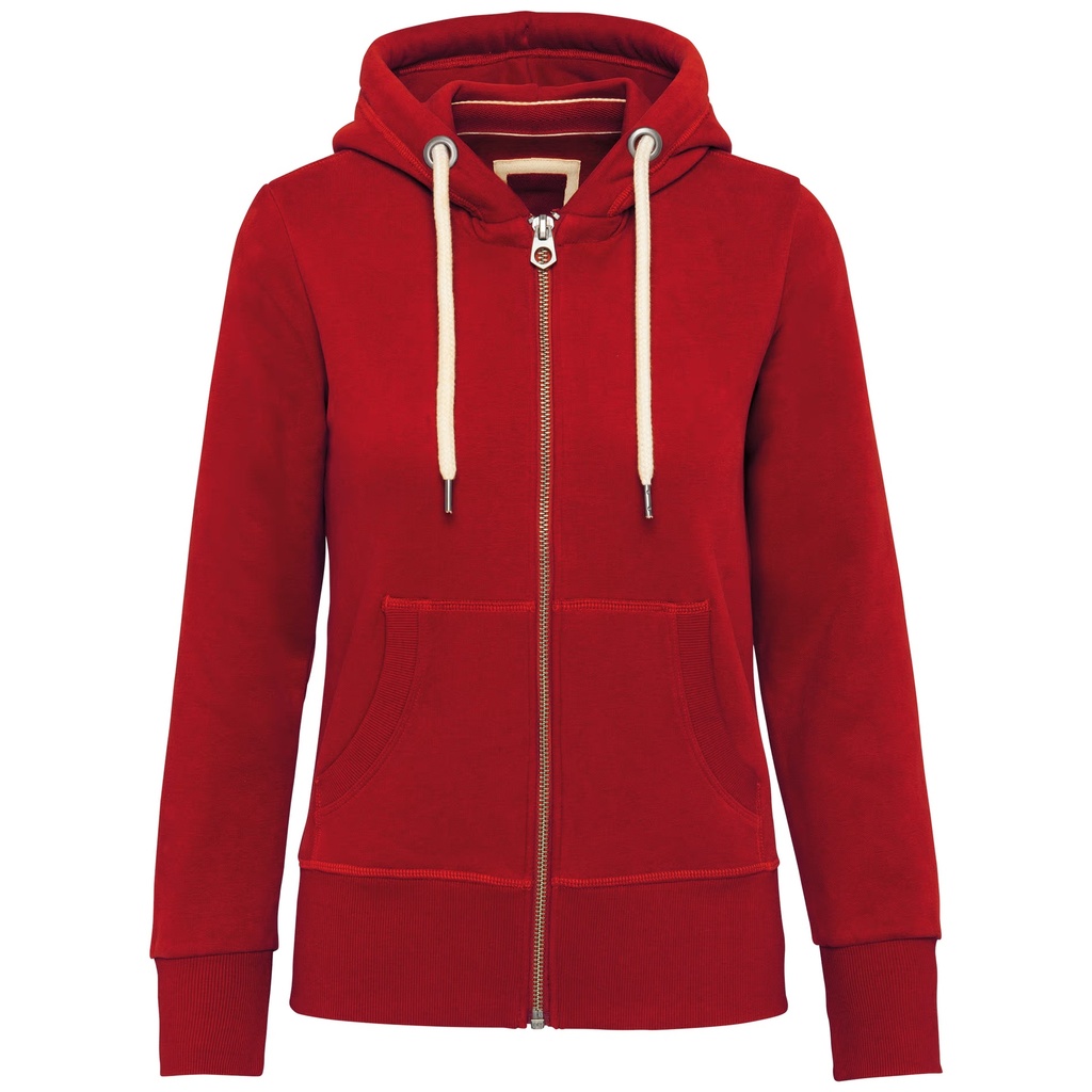 Sweat-shirt vintage zippé à capuche femme
