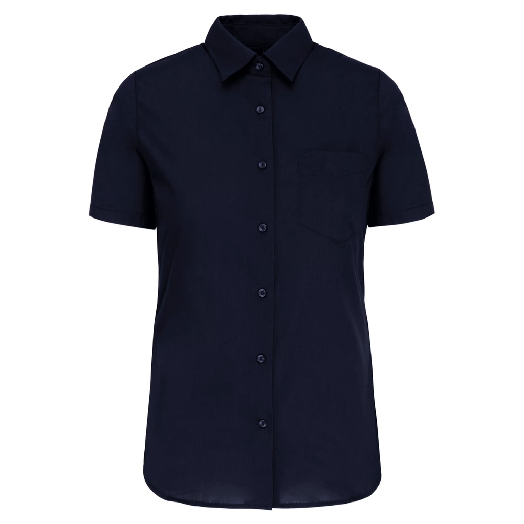 Chemise popeline polycoton manches courtes entretien facile femme