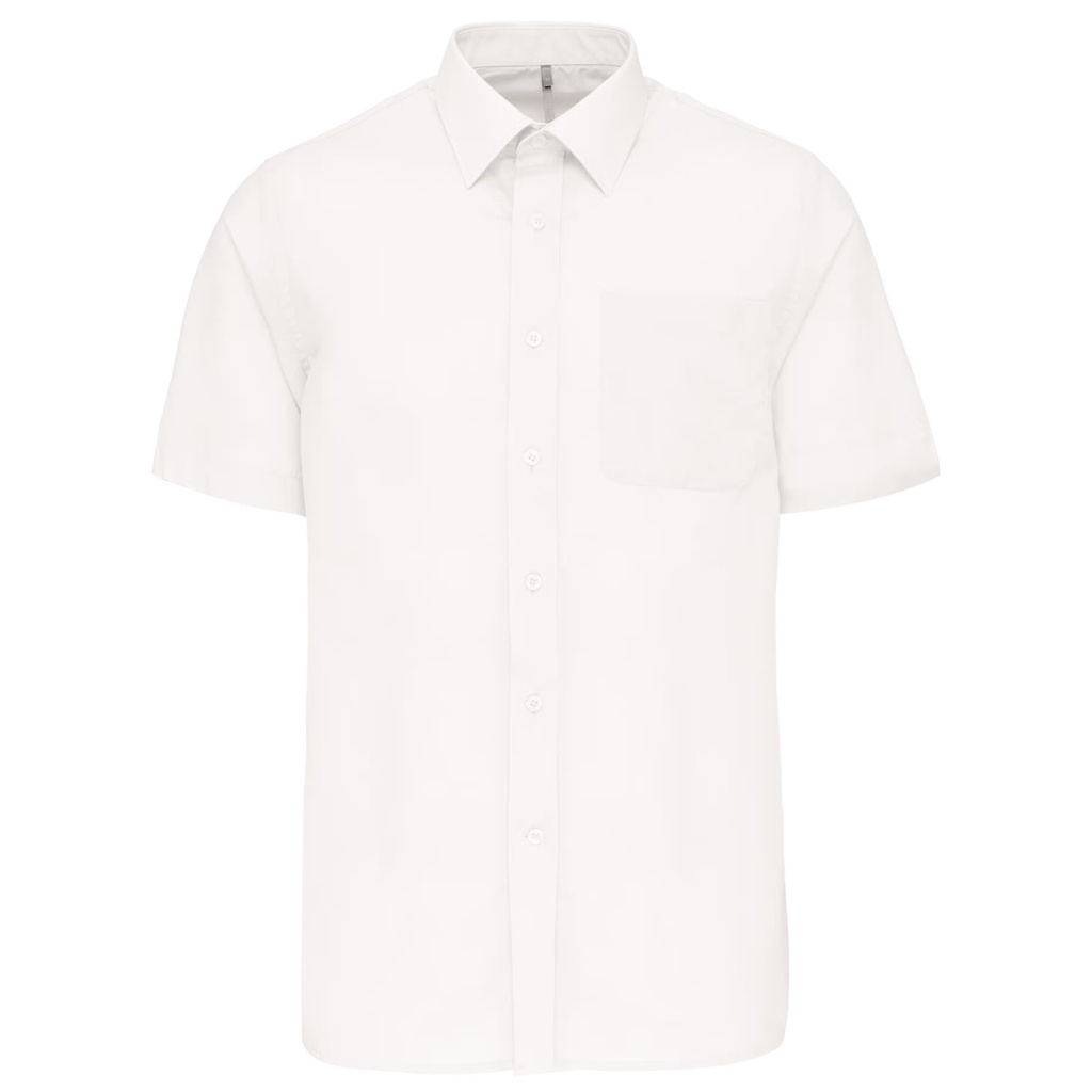 Chemise popeline polycoton manches courtes homme