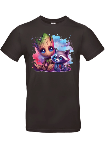 T-Shirt B&C E190 - B07 - Groot & Baby rocket