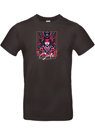 T-Shirt B&C E190 - F21 - Samurai Girl rouge