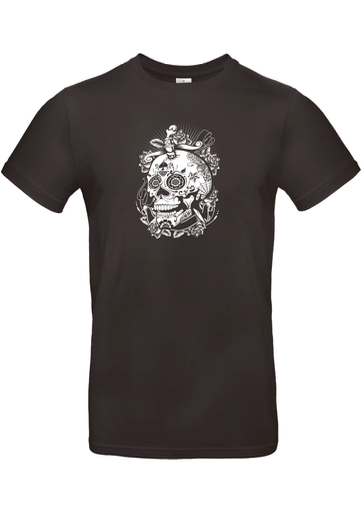 T-Shirt B&C E190 - J14 - Tête de mort Blanc