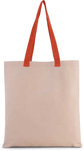 Sac shopping plat en toile avec poignées contrastées