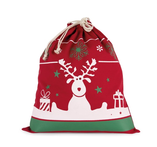 [KI0735] Sac avec cordon motifs de Noël - Cherry Red