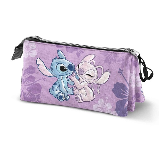 [221848] Stitch & Angel - Lila - Trousse triple 23x11x7cm