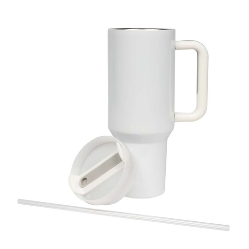 [ROB-W] Gobelet thermos en inox, 40oz, taille Ø 95 mm, Next Generation - Blanc brillant