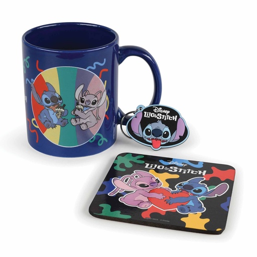 [5050293861302] Lilo & Stitch (you're My Fave) Mug Coaster Keychain Gift Set
